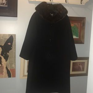 Vintage Townley dress coat w/mink collar LIKE NEW